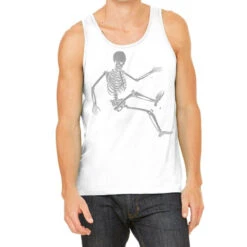 Skeleton Flowting On Space Tank Top