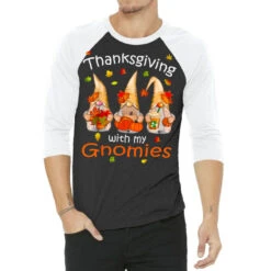 Thanksgiving Gnomies Lover 3/4 Sleeve Shirt