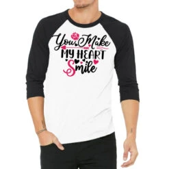 You Make My Heart Smile Happy Valentine S Day Roma 3/4 Sleeve Shirt