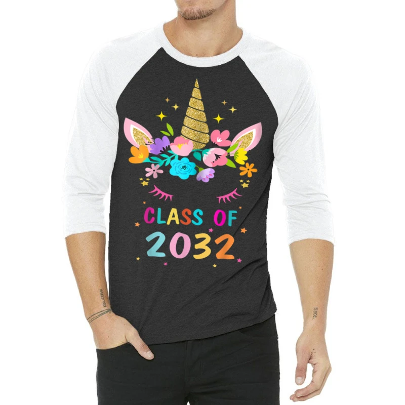 Unicorn Class Of 2032 Grow With Me First Day Of Sc 3/4 Sleeve Shirt 3 Unicorn Class Of 2032 Grow With Me First Day Of Sc 3/4 Sleeve Shirt