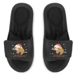 Santa Sloth Christmas Merry Slothmas Snowflake Slide Sandal