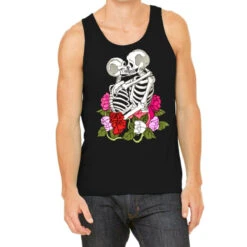 Aesthetic Skeleton Lesbian Couple Tank Top