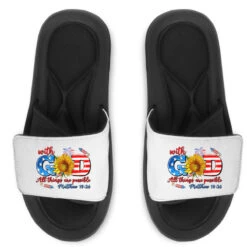 With God All Things Are Possible Usa Slide Sandal