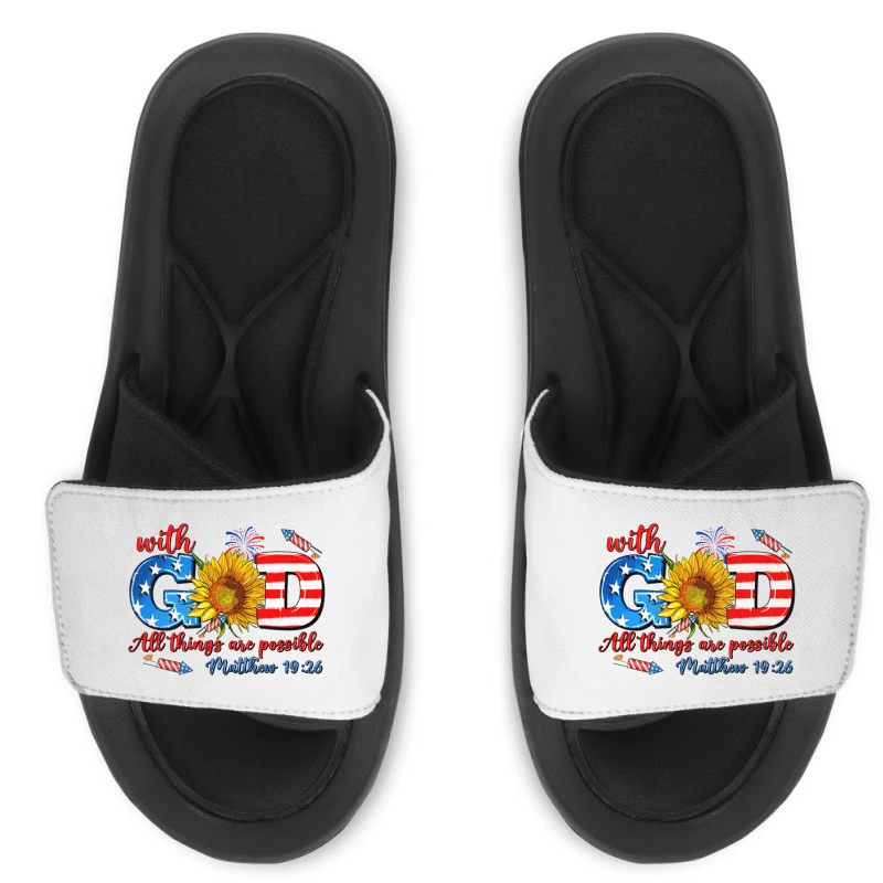 With God All Things Are Possible Usa Slide Sandal 3 With God All Things Are Possible Usa Slide Sandal