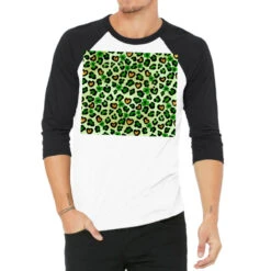 St. Patrick's Day Leopard Shamrock 3/4 Sleeve Shirt