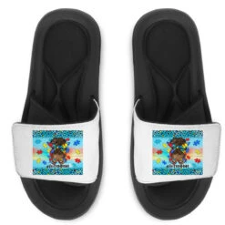 Autism Mom Afro Messy Bun Slide Sandal