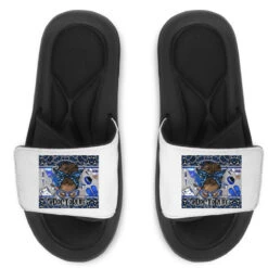 Afro Messy Bun Doctor Life Navy Blue Gray Slide Sandal