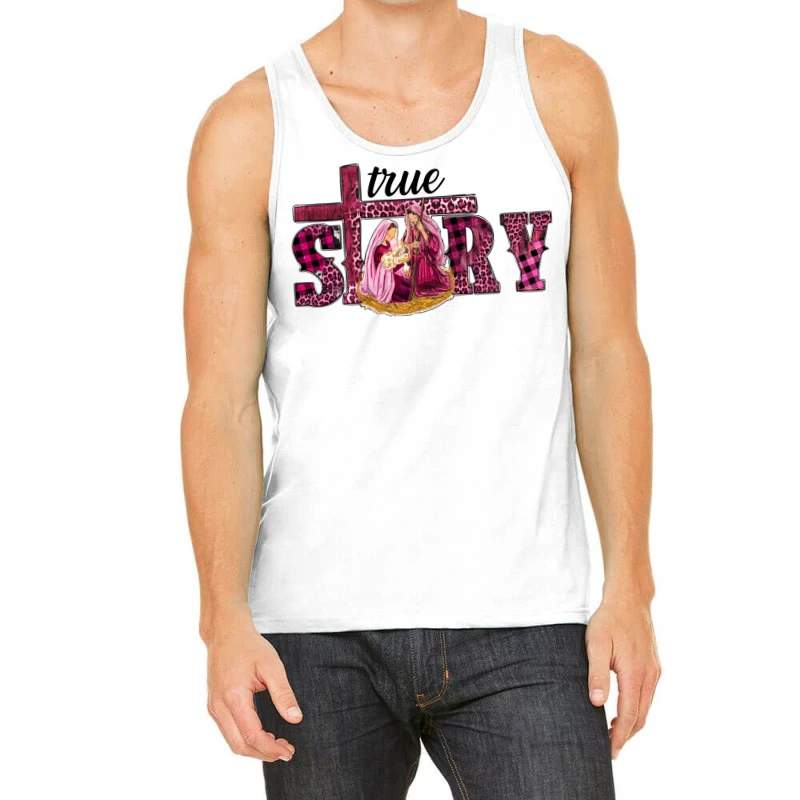 Pink Christmas True Story Holy Family Tank Top 3 Pink Christmas True Story Holy Family Tank Top