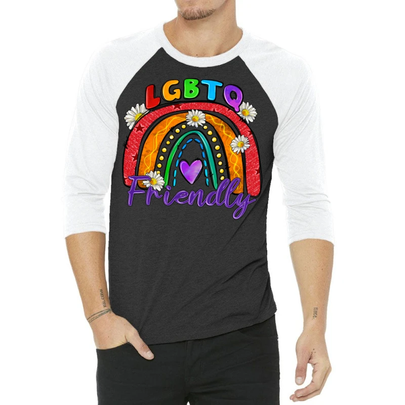 Lgbtq Friendly 3/4 Sleeve Shirt 3 Lgbtq Friendly 3/4 Sleeve Shirt