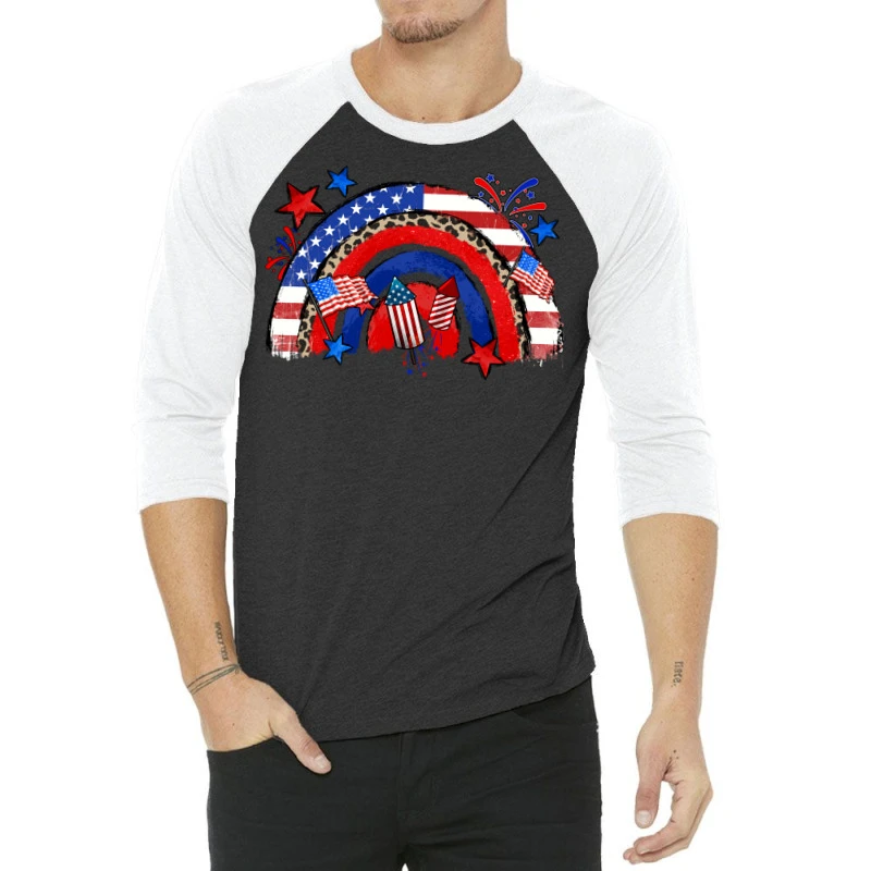 American Rainbow 3/4 Sleeve Shirt 3 American Rainbow 3/4 Sleeve Shirt