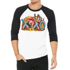 Xoxo Pig Valentine's Day 3/4 Sleeve Shirt