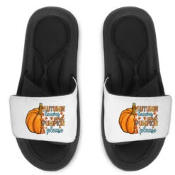 Autumn Leaves And Pumpkin Please Slide Sandal