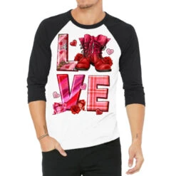 Army Boots Love Valentine's Day 3/4 Sleeve Shirt