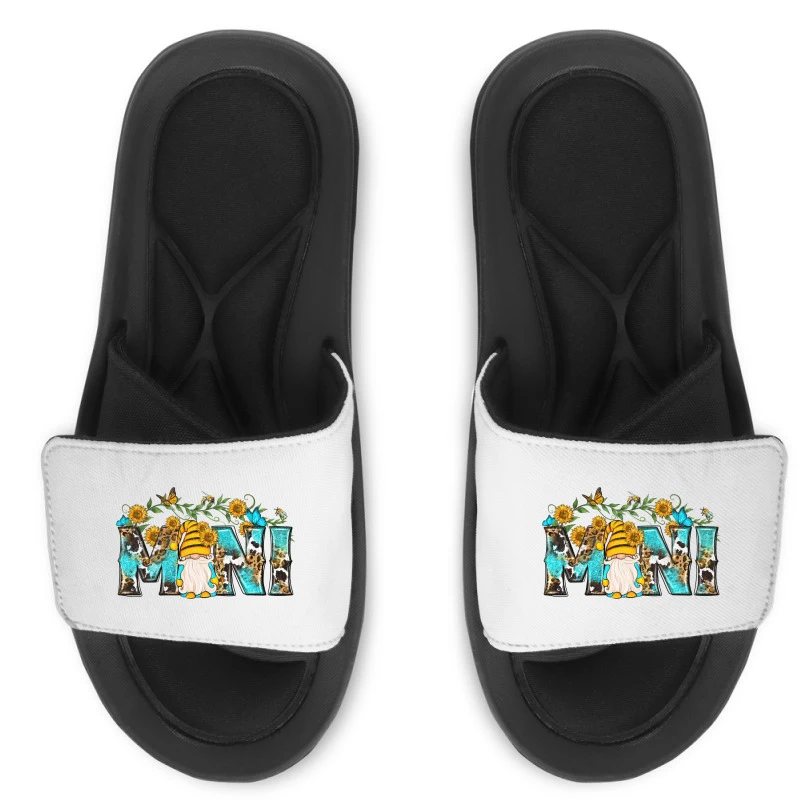 Western Mini With Gnome And Sunflowers Slide Sandal 3 Western Mini With Gnome And Sunflowers Slide Sandal